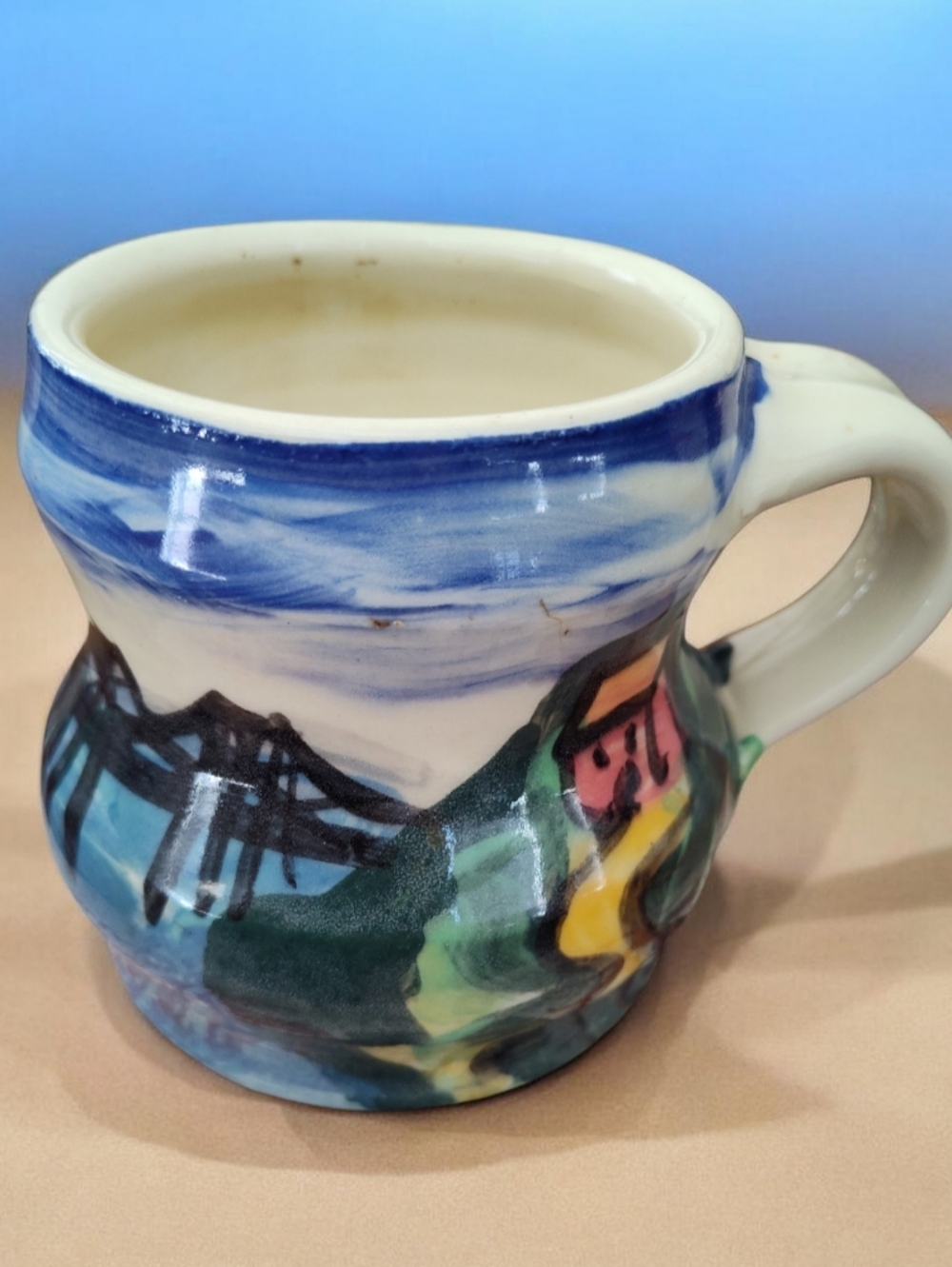 Pottery Glazed Mug Hand Crafted In Crockett CA By Artisan Here In Studio Bridge